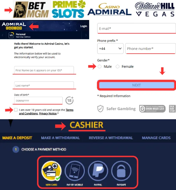 Sign up and cashier