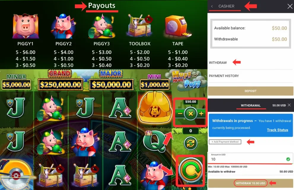 Withdrawals and open slot